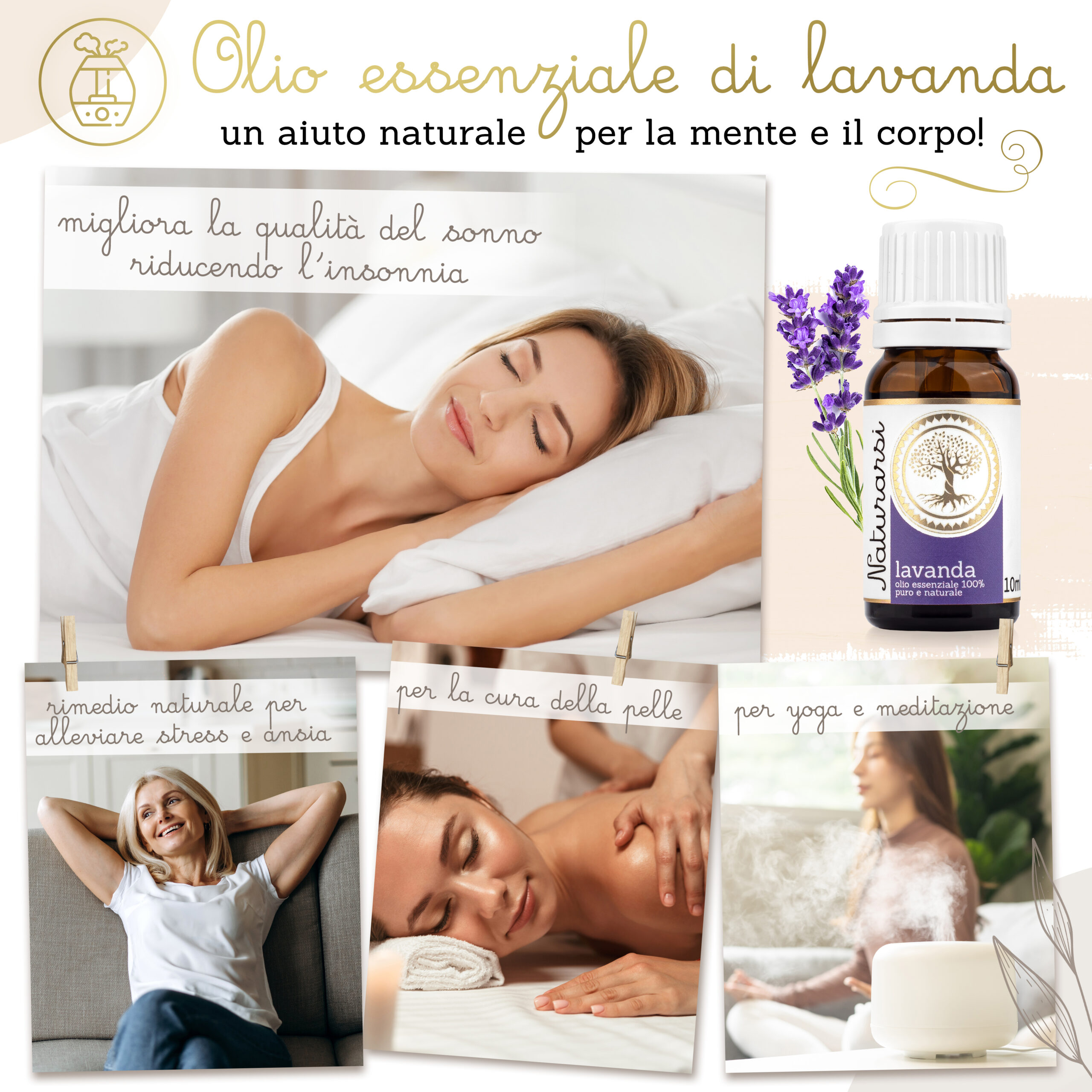 Olio essenziale Lavanda 100% puro e naturale 10 ml - immagine 4