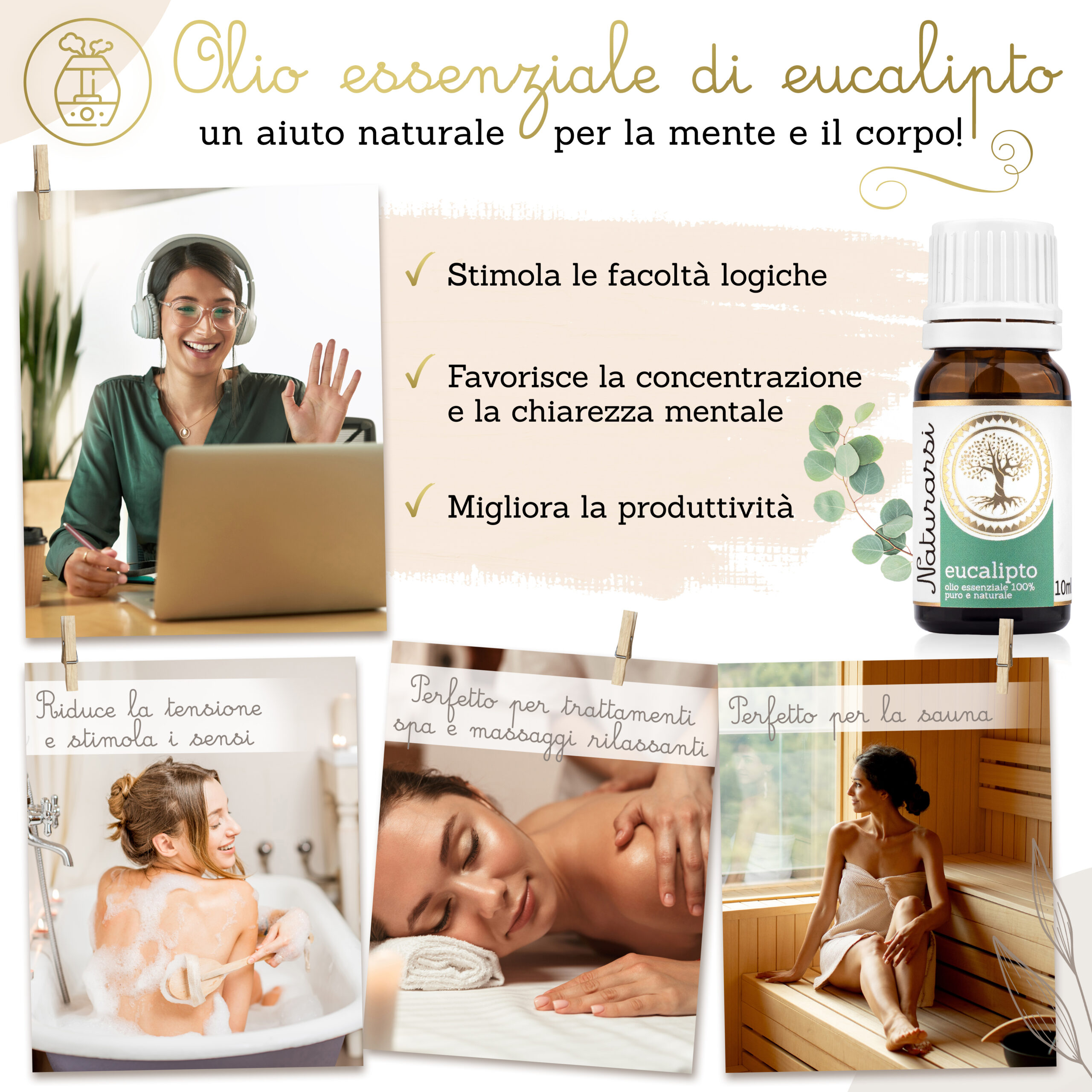 Olio essenziale Eucalipto 100% puro e naturale 10 ml - immagine 8